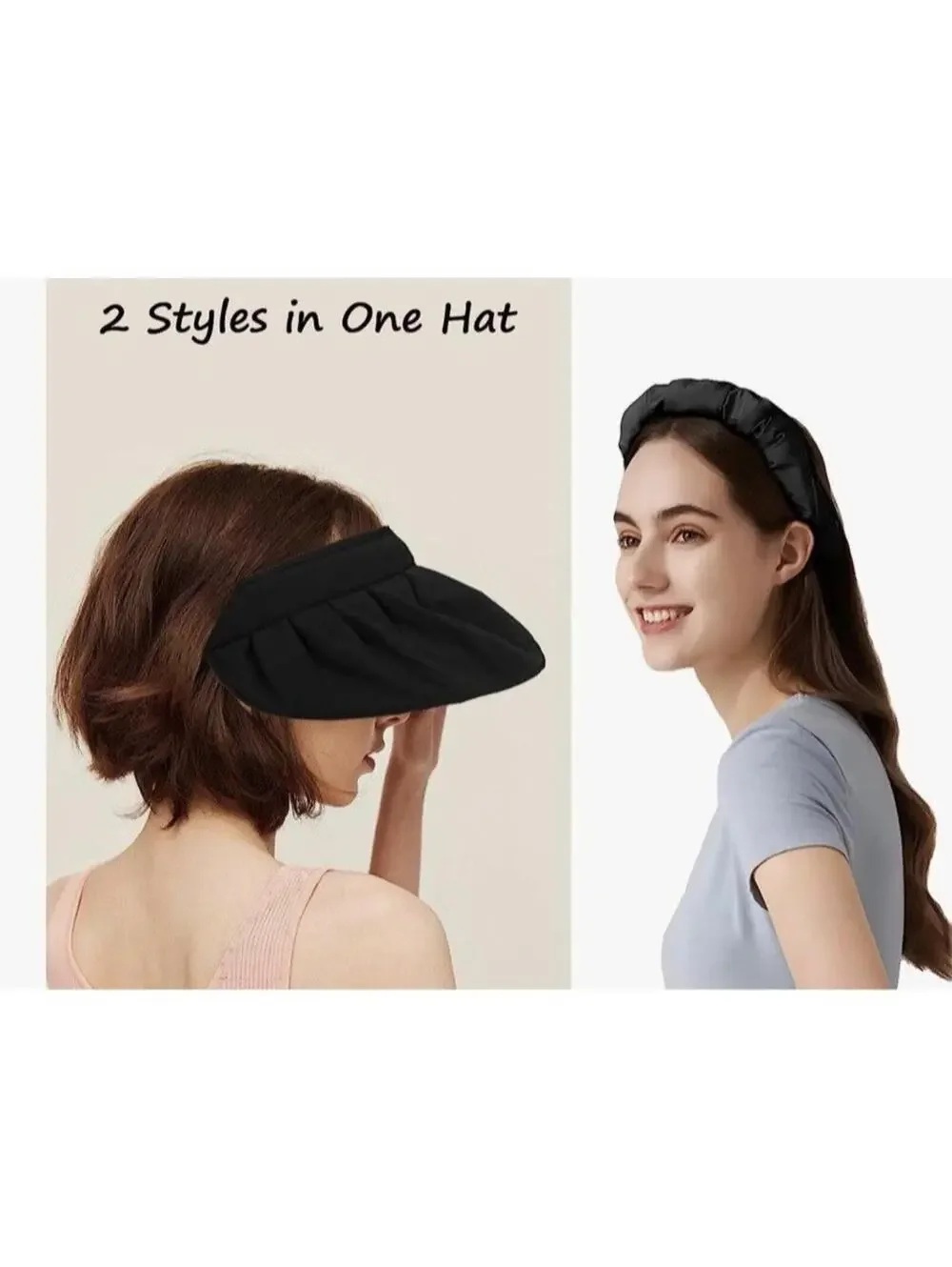 Ladies women summer sun visor beach hat Brand New Black